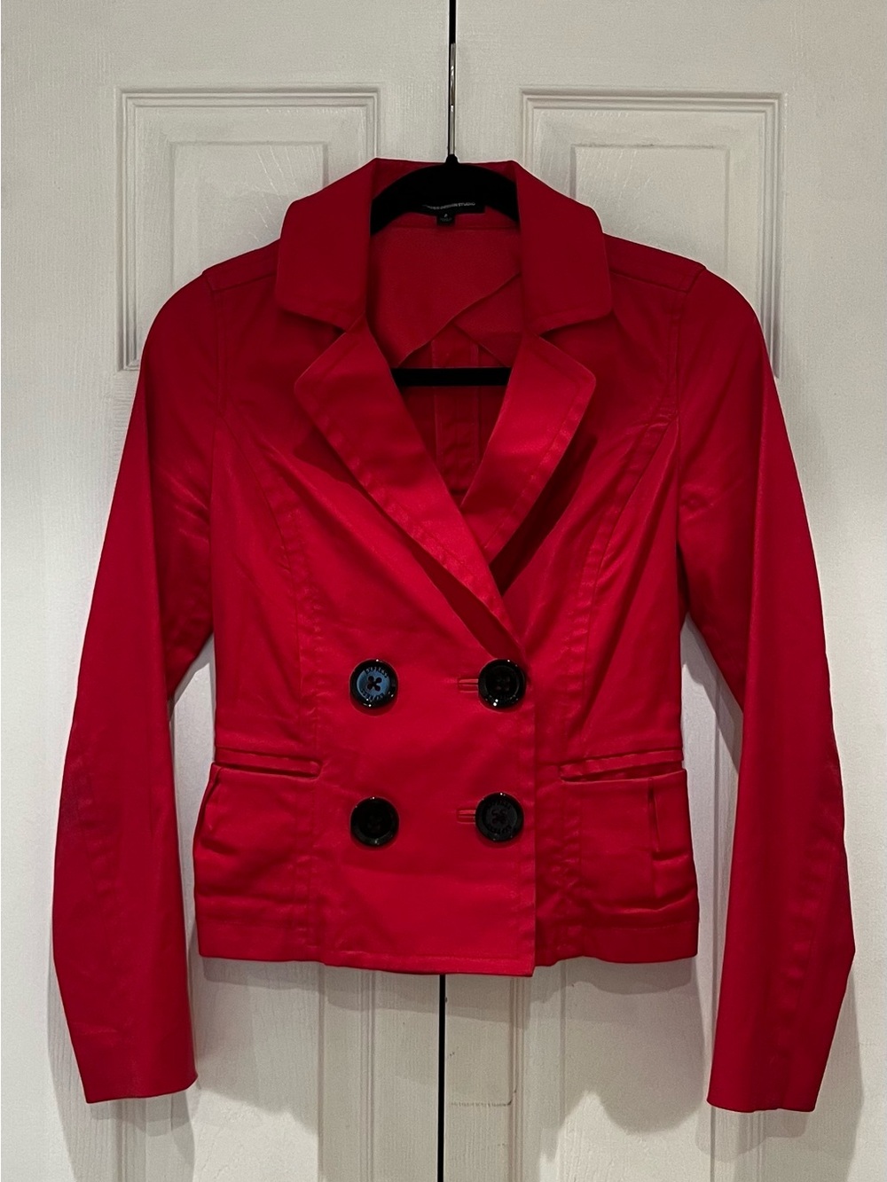 Express Women’s Red Double-Breasted Blazer Jacket